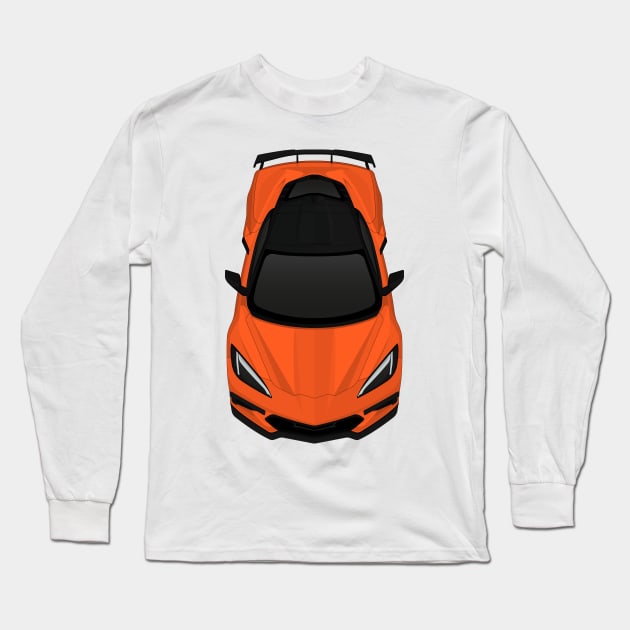 C8 Orange Long Sleeve T-Shirt by VENZ0LIC